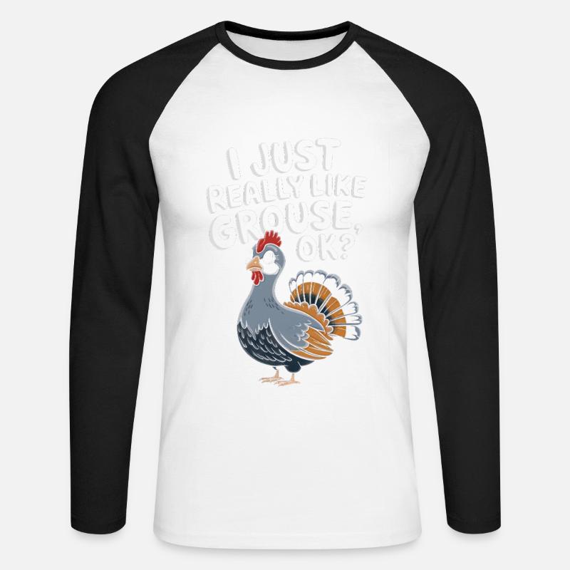 Auerhahn - Unisex Baseballshirt langarm - Weiß/Schwarz