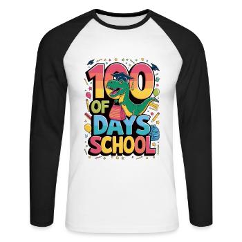 100th Day Of School 100 Day Of School Kids - Unisex Long Sleeve Baseball T-Shirt - white/black - Front - Nik (191cm)