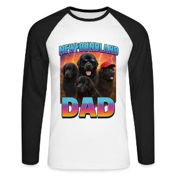 Neufundland - Unisex Baseballshirt langarm - Weiß/Schwarz - Vorne - Nik (191cm)