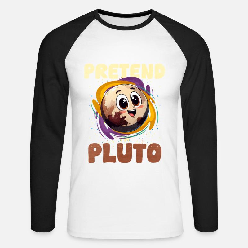 Pluto - Unisex Baseballshirt langarm - Weiß/Schwarz