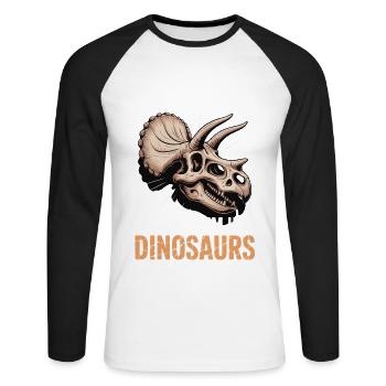 Musée - T-shirt baseball manches longues Homme - blanc/noir - Devant - Nik (191cm)