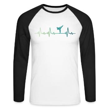Taekwondo Taekwondo Herzschlag - Unisex Baseballshirt langarm - Weiß/Schwarz - Vorne - Nik (191cm)