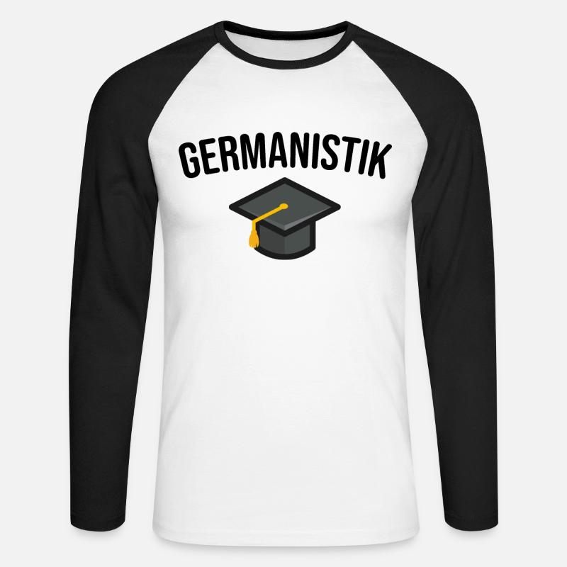 Germanistik Student Studium - Unisex Baseballshirt langarm - Weiß/Schwarz