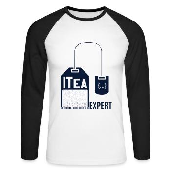IT Support Humor - Unisex Long Sleeve Baseball T-Shirt - white/black - Front - Nik (191cm)