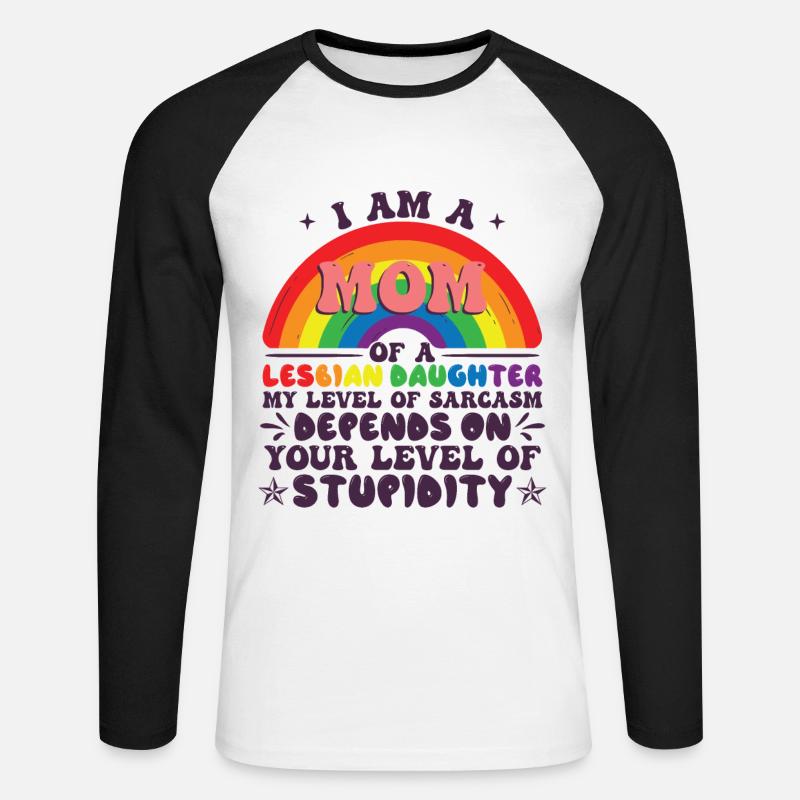 Mutter einer lesbischen Tochter - Unisex Baseballshirt langarm - Weiß/Schwarz