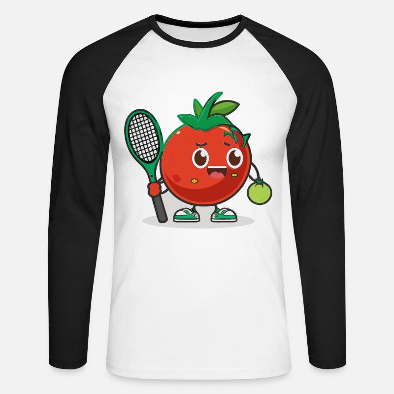 Schlägerwippe - Unisex Baseballshirt langarm - Weiß/Schwarz