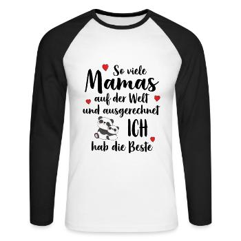 So Viele Mamas Ich Hab Die Beste Beste Mama - Unisex Baseballshirt langarm - Weiß/Schwarz - Vorne - Nik (191cm)