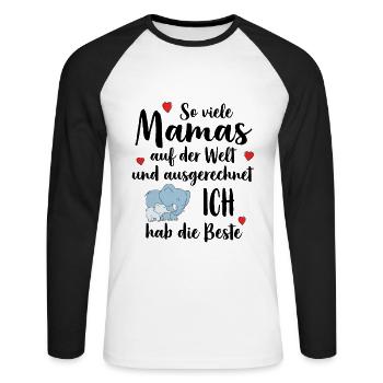 So Viele Mamas Ich Hab Die Beste Beste Mama - Unisex Baseballshirt langarm - Weiß/Schwarz - Vorne - Nik (191cm)