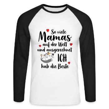 So Viele Mamas Ich Hab Die Beste Beste Mama - Unisex Baseballshirt langarm - Weiß/Schwarz - Vorne - Nik (191cm)