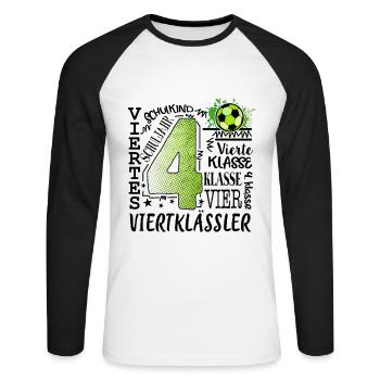 Football de 4e année - T-shirt baseball manches longues Homme - blanc/noir - Devant - Nik (191cm)