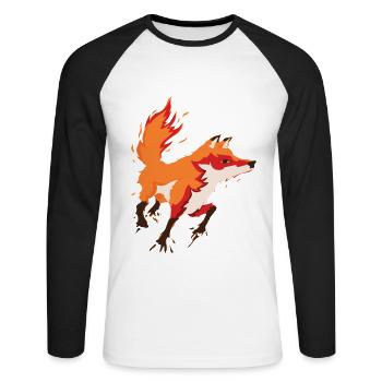 Fuchs Wald Wildnis Jagd Wald fox vulpes Geschenk - Unisex Baseballshirt langarm - Weiß/Schwarz - Vorne - Nik (191cm)