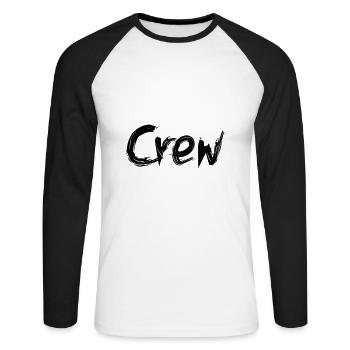 Crew - Unisex Baseballshirt langarm - Weiß/Schwarz - Vorne - Nik (191cm)