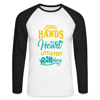 Lustiger Schriftzug für werdende Eltern - Unisex Baseballshirt langarm - Weiß/Schwarz - Vorne - Nik (191cm)