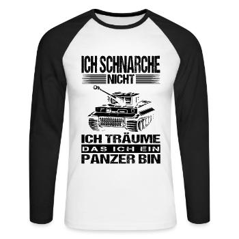 Panzerfahrer Geschenk Soldat Panzer Sprüche Fun - Unisex Baseballshirt langarm - Weiß/Schwarz - Vorne - Nik (191cm)