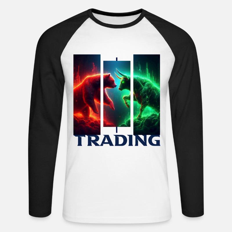 Handel - Unisex Baseballshirt langarm - Weiß/Schwarz