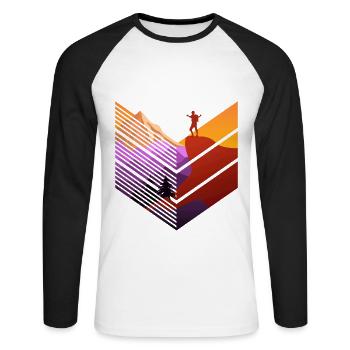 Climber Modern - Unisex Long Sleeve Baseball T-Shirt - white/black - Front - Nik (191cm)