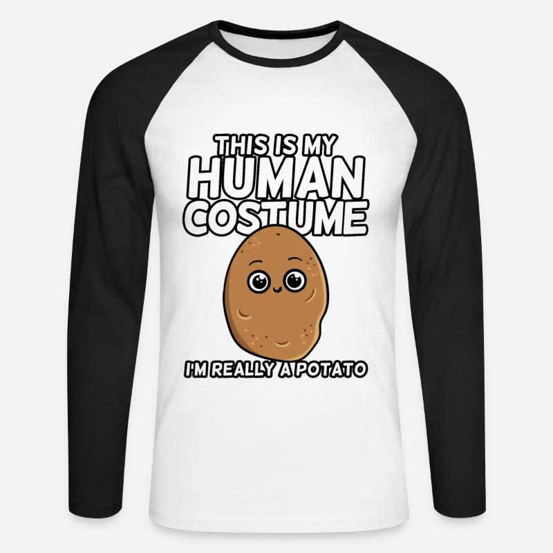 I'm Really A Potato - Unisex Baseballshirt langarm - Weiß/Schwarz