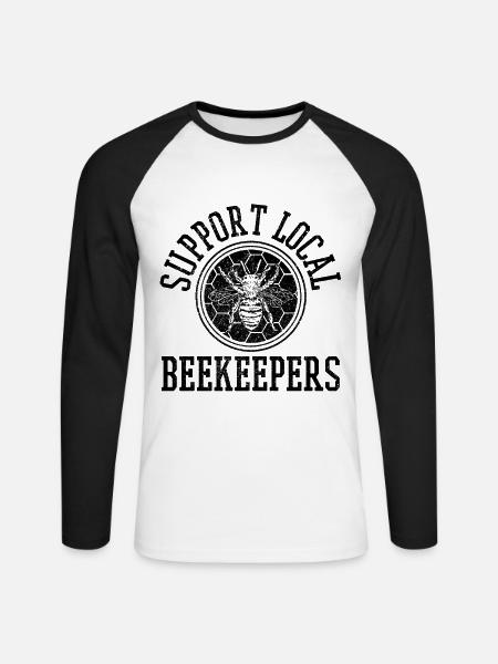 Imker - Unisex Baseballshirt langarm - Weiß/Schwarz