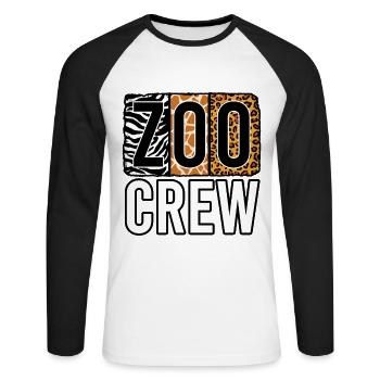 Équipage du zoo - T-shirt baseball manches longues Homme - blanc/noir - Devant - Nik (191cm)