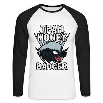 Team Honey Badger - T-shirt baseball manches longues Homme - blanc/noir - Devant - Nik (191cm)