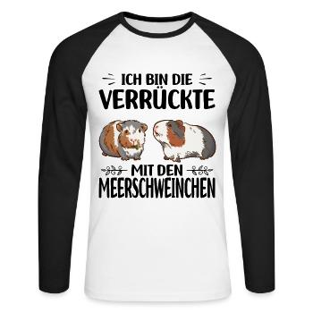 Guinea pig - Unisex Long Sleeve Baseball T-Shirt - white/black - Front - Nik (191cm)