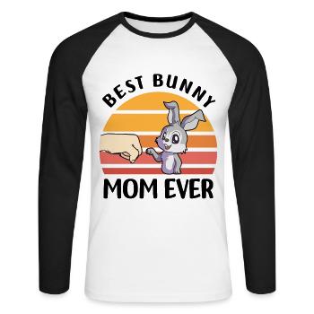Hares - Unisex Long Sleeve Baseball T-Shirt - white/black - Front - Nik (191cm)