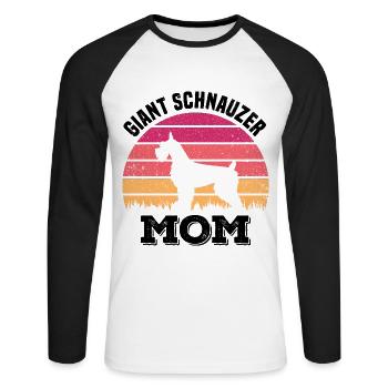 Schnauzer - Unisex Baseballshirt langarm - Weiß/Schwarz - Vorne - Nik (191cm)