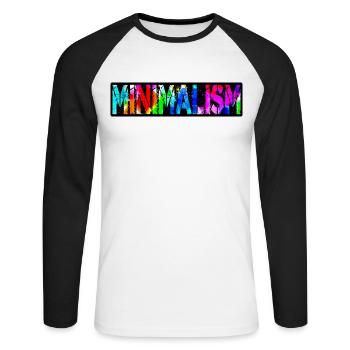 Minimalisme coloré Grunge - T-shirt baseball manches longues Homme - blanc/noir - Devant - Nik (191cm)