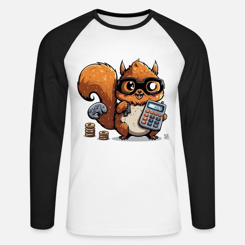 Eichhörnchen-Kulator - Unisex Baseballshirt langarm - Weiß/Schwarz