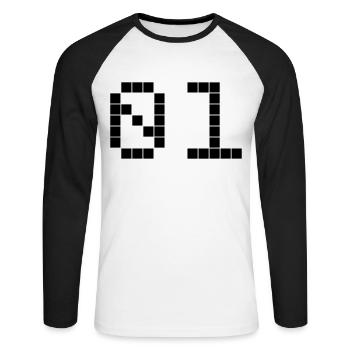 01 - Team - Crew - Unisex Long Sleeve Baseball T-Shirt - white/black - Front - Nik (191cm)
