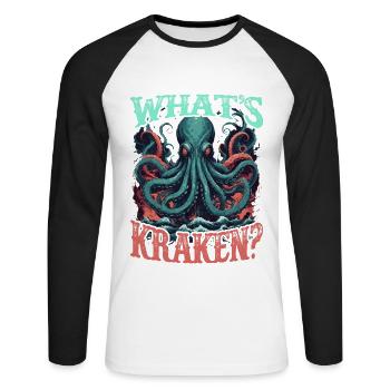 Kraken Legendary sea creature. - Unisex Long Sleeve Baseball T-Shirt - white/black - Front - Nik (191cm)