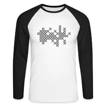 Motifs fantastiques - T-shirt baseball manches longues Homme - blanc/noir - Devant - Nik (191cm)