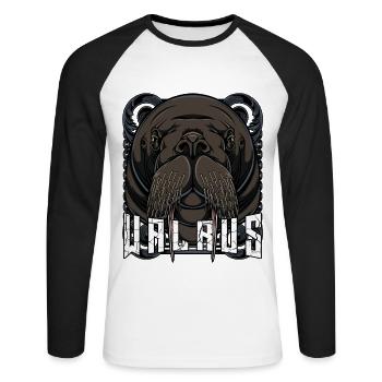 Walrus Antarctic wildlife predator wild gift - Unisex Long Sleeve Baseball T-Shirt - white/black - Front - Nik (191cm)