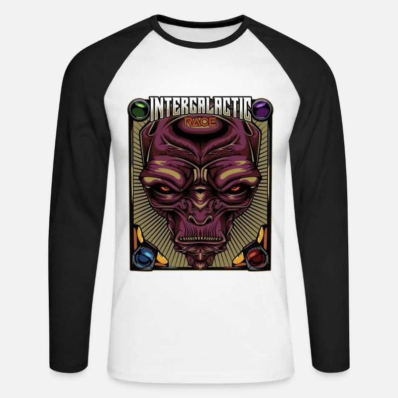 Intergalactic Race | Alien Außerirdischer Geschenk - Unisex Baseballshirt langarm - Weiß/Schwarz