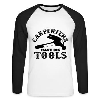 Tischler - Unisex Baseballshirt langarm - Weiß/Schwarz - Vorne - Nik (191cm)