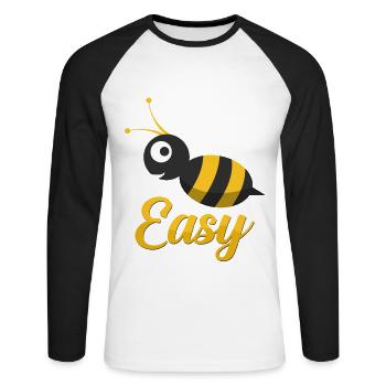 bees - Unisex Long Sleeve Baseball T-Shirt - white/black - Front - Nik (191cm)