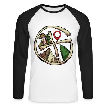 Cool Geocaching Geocacher Cache Detector Gift - Unisex Long Sleeve Baseball T-Shirt - white/black - Front - Nik (191cm)