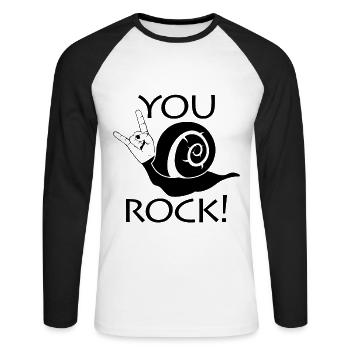 slug - Unisex Long Sleeve Baseball T-Shirt - white/black - Front - Nik (191cm)