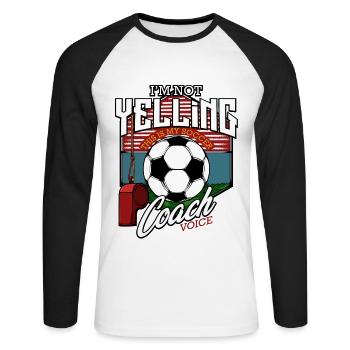 Football Coach Cool Coach Funny Sayings Gift - Unisex Long Sleeve Baseball T-Shirt - white/black - Front - Nik (191cm)