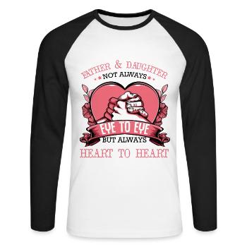 father and daughter - Unisex Long Sleeve Baseball T-Shirt - white/black - Front - Nik (191cm)