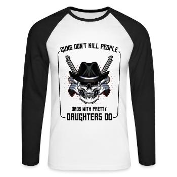 father and daughter - Unisex Long Sleeve Baseball T-Shirt - white/black - Front - Nik (191cm)