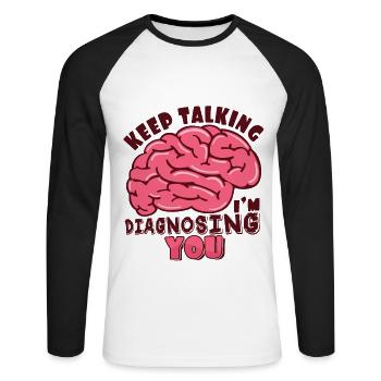 psychologist - Unisex Long Sleeve Baseball T-Shirt - white/black - Front - Nik (191cm)