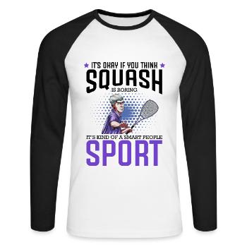 squash - Unisex Long Sleeve Baseball T-Shirt - white/black - Front - Nik (191cm)