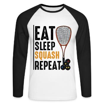 squash - Unisex Long Sleeve Baseball T-Shirt - white/black - Front - Nik (191cm)