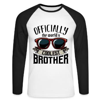 Bruder - Unisex Baseballshirt langarm - Weiß/Schwarz - Vorne - Nik (191cm)