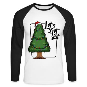 arbre de Noël - T-shirt baseball manches longues Homme - blanc/noir - Devant - Nik (191cm)