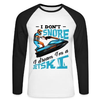 jetski - Unisex Long Sleeve Baseball T-Shirt - white/black - Front - Nik (191cm)