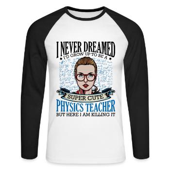 physicist - Unisex Long Sleeve Baseball T-Shirt - white/black - Front - Nik (191cm)