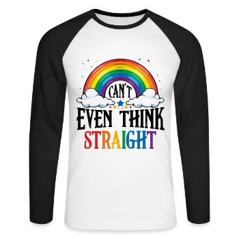 LGBT - T-shirt baseball manches longues Homme - blanc/noir - Devant - Nik (191cm)