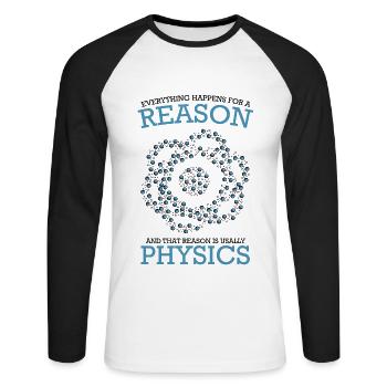 physicist - Unisex Long Sleeve Baseball T-Shirt - white/black - Front - Nik (191cm)